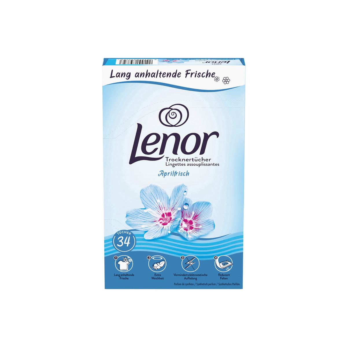 Lenor Servetele Parfumate pentru Haine & Uscator Rufe Aprilfrisch, 34 buc/set